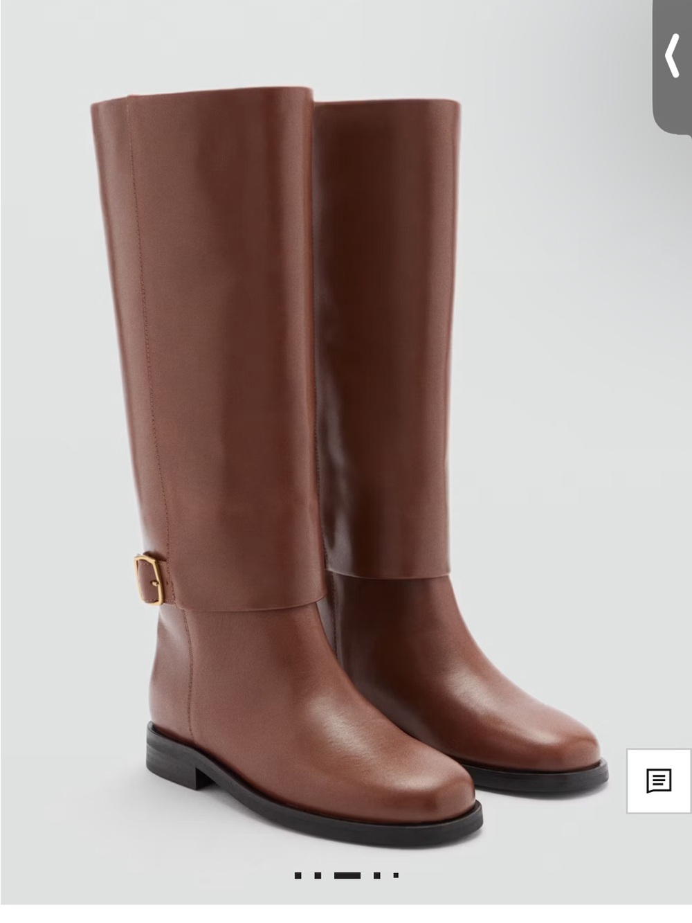 Mango Tall Leather Riding Boots - Brown